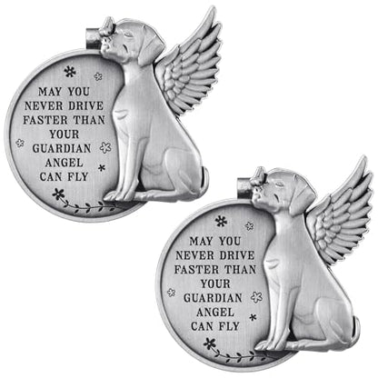Shimeyao 2 Pcs Christian Guardian Dog Angel Visor Clip Car Visor Clip