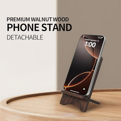 Cell Phone Stands, Desktop Stand, Luxury Nature Wood Simple Phone Stand, Compatible with iPhone & All Cell Phones, Ultra-Stable, Portable & Non-Slip Design, 2 Pieces, Walnut - color: Walnut