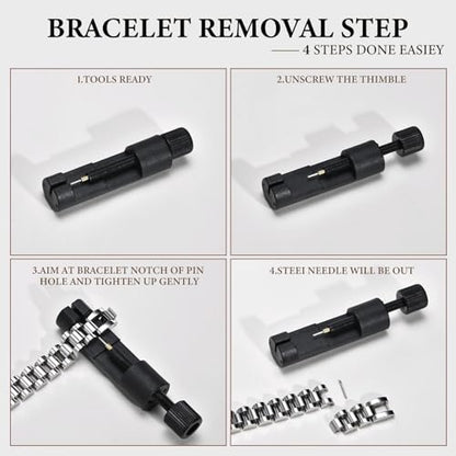VNOX Personalized Religious Jewelry-Engraved Inspirational Christian Faith Bible Verse Quote Wristbands Elegant Link Bracelet Encouragement Gift,Cassic Watch Band Strap Design - style: Black-Steel-0.4"