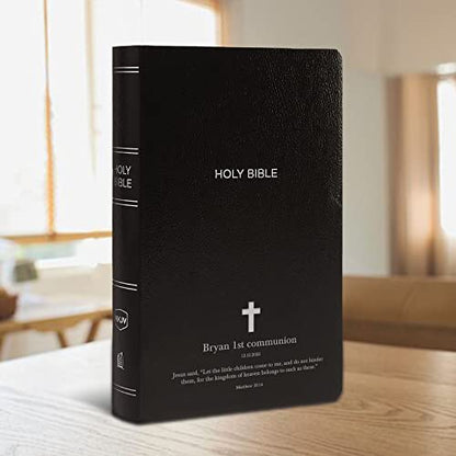Personalized NKJV Small Print Bible for Adult, Name Engraved, Standard Size - color: Black, style: New King James Version