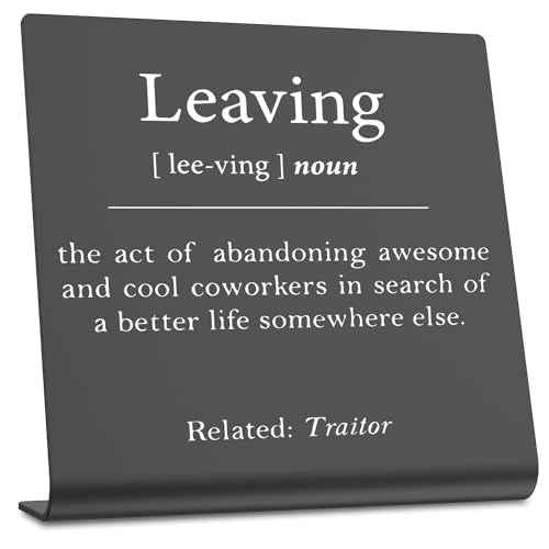 Funny Going Away Desk Decor for Coworker, Goodbye Gift for Boss Employee - style: Leaving