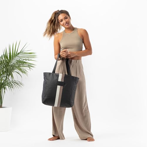 ALOHA Collection Day Tripper Tote | Lightweight, Packable, and Splash-Proof Beach Tote Bag | Easy to Clean - color: Caffe on Black, size: One Size - Day Tripper Tote