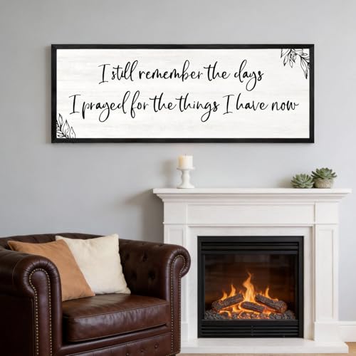 Foutcheou I Still Remember the Days I Prayed Sign Wall Art, 40"×15", Black - color: I Still Remember the Days Sign Black, size: 40"L x 15"W