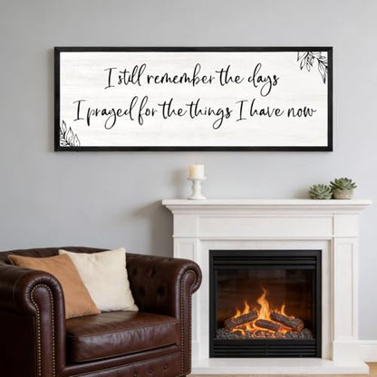 Foutcheou I Still Remember the Days I Prayed Sign Wall Art, 40"×15", Black - color: I Still Remember the Days Sign Black, size: 40"L x 15"W