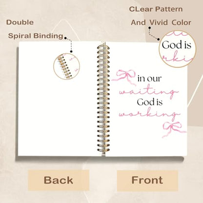 Coquette Preppy Bow Christian Spiral Notebook Journal, Bible Verse Scripture Journal for Women, Christian Religious Gifts for Women, Church Notes Notebooks, 5.5x8.3 Inch - color: 02-bible Verse Scripture