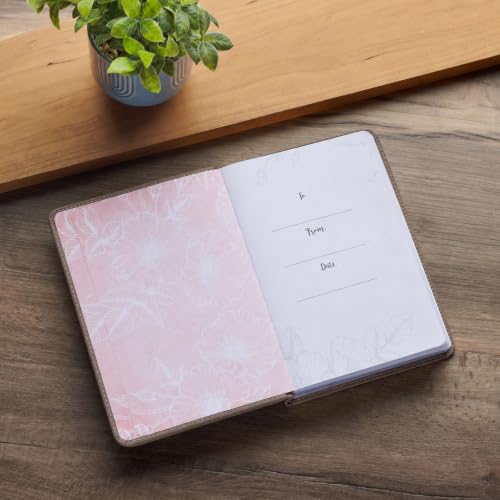 Christian Art Gifts Classic Journal Strength and Dignity Proverbs 31 Woman Bible Verse, Inspirational Scripture Notebook, Ribbon Marker, Gray Faux Leather Flexcover, 336 Ruled Pages