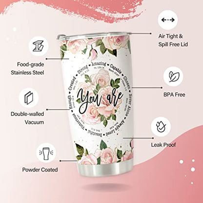 Christian Gifts For Women - Birthday Gift For Mom Friends Women Her Wife Coworkers Cups - Inspirational Religious Jesus Stainless Steel Tumblers 20oz - color: You Are