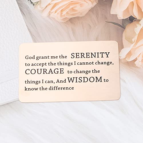 TGBJE Inspirational Wallet Card Inspirational Christian Bible Verse Gift Religious Gift Serenity Prayer Gift God Grant Me The Serenity to Accept The Things Gift - color: RG serenity card