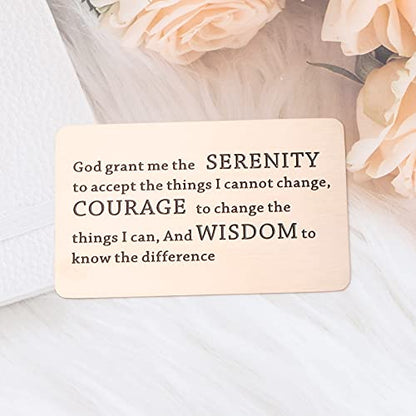 TGBJE Inspirational Wallet Card Inspirational Christian Bible Verse Gift Religious Gift Serenity Prayer Gift God Grant Me The Serenity to Accept The Things Gift - color: RG serenity card
