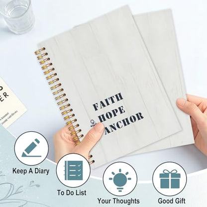 Nautical Anchor Christian Spiral Notebook 5.5x8.3 - color: White Nautical Anchor Christian
