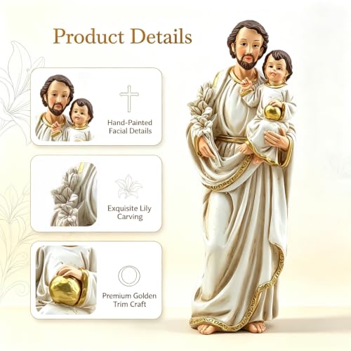 Religious Saint Joseph Figurine Jesus Resin Catholic Home Altar Table Decor - color: Baby-white-2