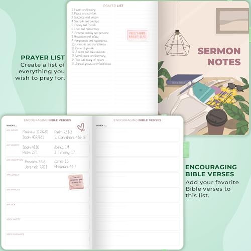 Clever Fox Bible Study Journal, Guide, Supplies for Women A5 Mint Cream - color: Mint Cream, size: A5 (5.8'' x 8.3'')