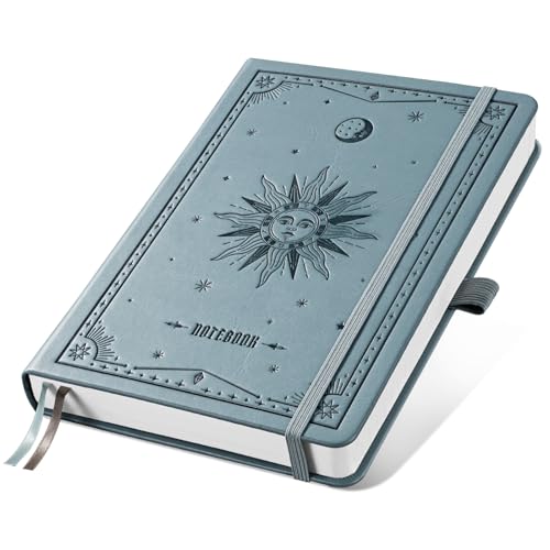 EMSHOI Dotted Journal Notebook, 192 Pages, A5 Size (5.7'' x 8.3'') - color: Gray Blue, style: Dotted