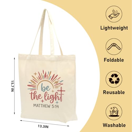 Faith Canvas Tote Bag, Christian Gifts for Women Girls Mom Sister Inspirational Bible Verse Birthday Christmas - color: Boho Christian 821