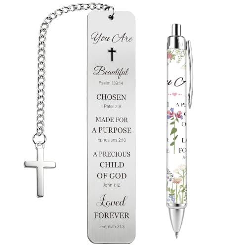 Bible Book Mark for Women, You are Beautiful Metal Set with Pen - style: You Are Beautiful