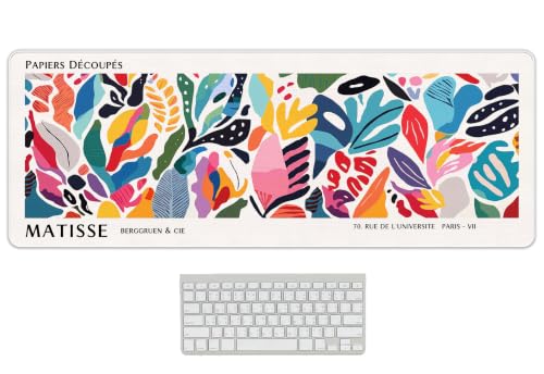 UTELKA Abstract Computer Desk Mat Matisse Boho Mouse Pad 31.5x11.8 - color: Matisse Colorful Mats, size: 31.5L x 11.8W inches