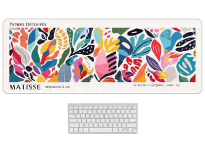 UTELKA Abstract Computer Desk Mat Matisse Boho Mouse Pad 31.5x11.8 - color: Matisse Colorful Mats, size: 31.5L x 11.8W inches