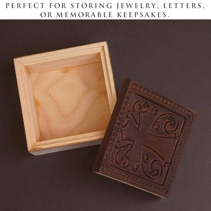 Hand-Carved Wooden Cross Keepsake Box, Christian Prayer Box, Rosary Holder - color: KAT_ KL Cross Keepsake Box