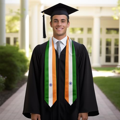 Graduation Flag Stole Sash Scarf Day Gifts - color: India Flag