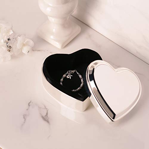Cherished Moments Personalized Cross Jewelry Box, Heart Keepsake - color: Silver-Custom Cross