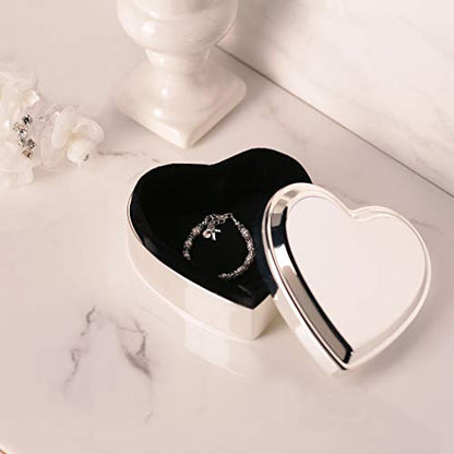 Cherished Moments Personalized Christening Jewelry Box, Heart Keepsake - color: Silver-Christening