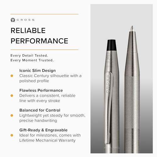 Cross Classic Century Titanium Gray Micro-knurl Ballpoint Pen, Black Ink - color: Titanium Gray Micro-knurl