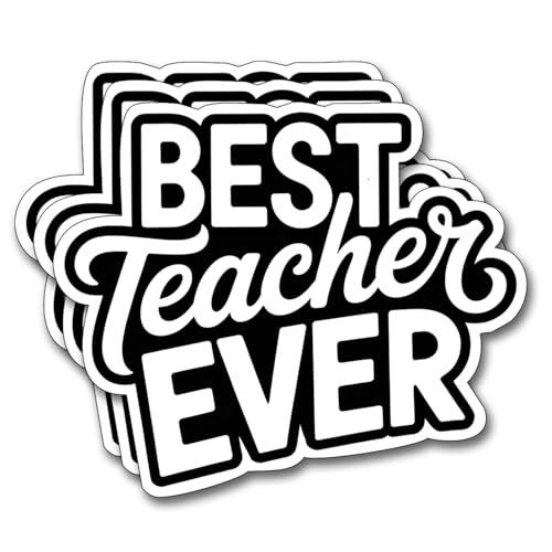 (3Pcs) Best Teacher Ever Sticker, Teacher Inspirational Decals Decorate Books Laptop Phone Water Bottles Kindles Stickers Tumbler Waterproof Vinyl Decorate Sticker 3 x 2,6'' Inch - color: Best Teacher Ever