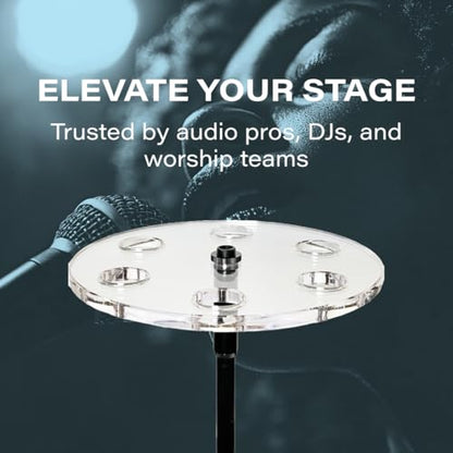 Multi Mic Holder – Holds 6 Mics | Clear Acrylic Mic Stand Organizer for DJ, Church, Stage & Studio | Fits Standard Mic Stands | Supply Goose | Wireless Mic Holder - style: Circle