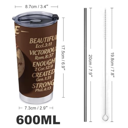 LJJ Christian Tumbler 20 oz, Baseball Travel Mug, Christian Gifts