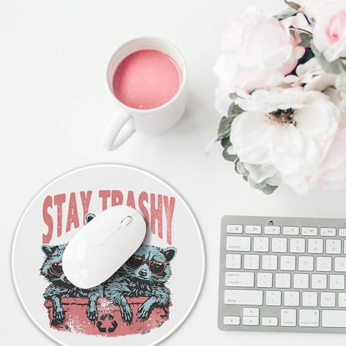 Funny Stay Trashy Raccoon Mouse Pad, Sarcastic Trash Panda Mousepads for Desk Home Office Computers Laptop Accessories, Gifts for Raccoon Lovers, 7.9x7.9 Inch - color: Cute Sloth 35