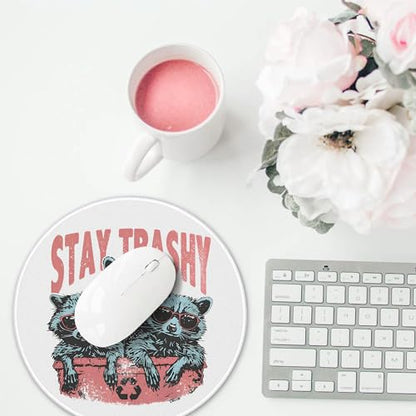 Funny Stay Trashy Raccoon Mouse Pad, Sarcastic Trash Panda Mousepads for Desk Home Office Computers Laptop Accessories, Gifts for Raccoon Lovers, 7.9x7.9 Inch - color: Cute Sloth 35