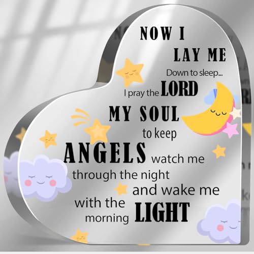 Baptism Gifts for Girls Boys, Baby Christening Gifts for Newborn Teen, Religious Christian Confirmation Nursery Decor, Now I Lay Me Down to Sleep Sign - style: Baptism Sign 022