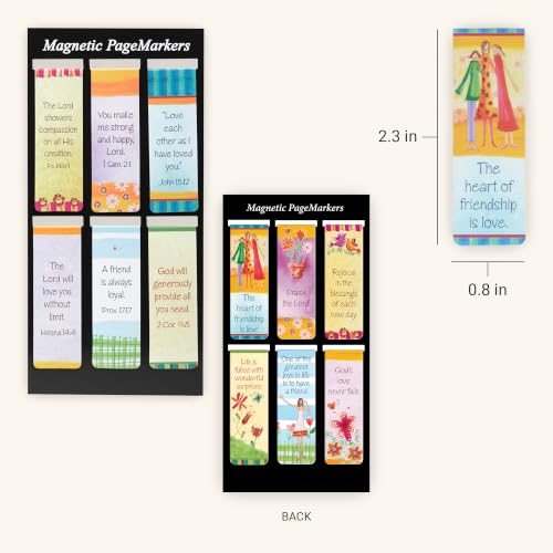 Christian Art Gifts Magnetic Scripture Bookmark Set for Friends - color: Whimsical Friends