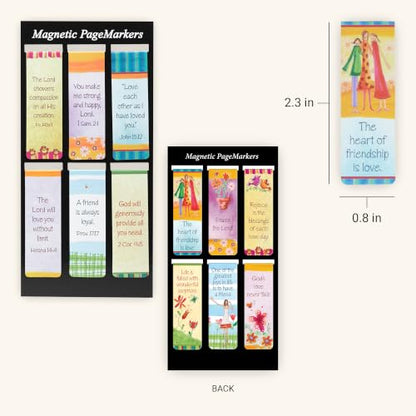 Christian Art Gifts Magnetic Scripture Bookmark Set for Friends - color: Whimsical Friends