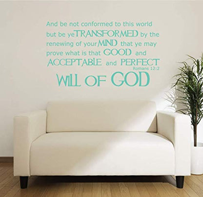 Romans 12:2 Bible Verse Wall Decal - Christian Vinyl Lettering