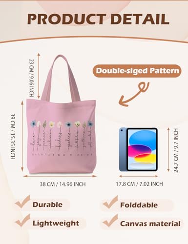 Bible Bags for Women, Christian Tote Bag, Gifts for Christian Women - color: Pink