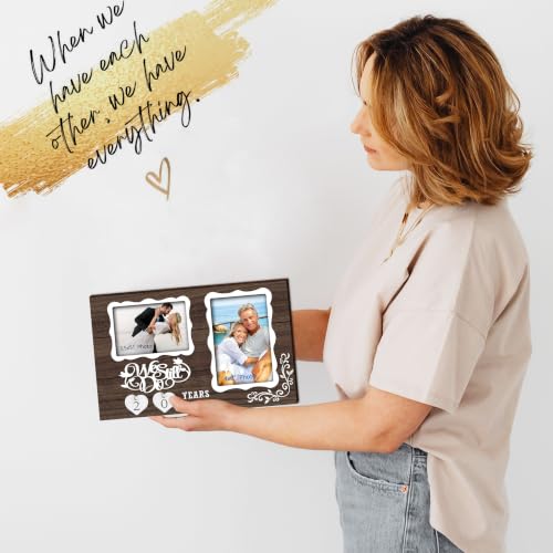 EXQUIDECA We Still Do Double Picture Frame Holds 4X6 Inches and 3.5X5 Inches,1-99 Years of Love Anniversary Wedding Marriage Blessing Gifts for Couples - color: black - we still do frame