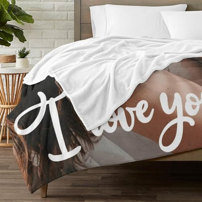 inkArts Custom Blanket with Photo, Personalized Blanket, Customized Photo Blankets, Customizable Picture Blankets, Personalized Mom Blanket Gifts for Mom Baby Kid Family - color: 1 Photo