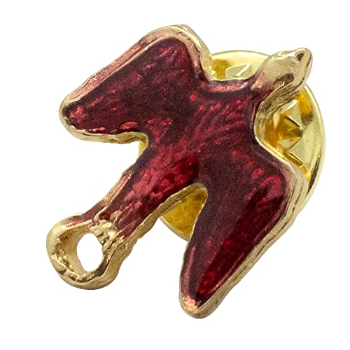 Gold-Tone Holy Spirit Dove Lapel Pin | Bird Design | Great Christian Gift for First Holy Communion and Confirmation | Spiritual Accessory for Clothing, Bags, and Bulletin Boards - color: Red and Gold-Tone Bird