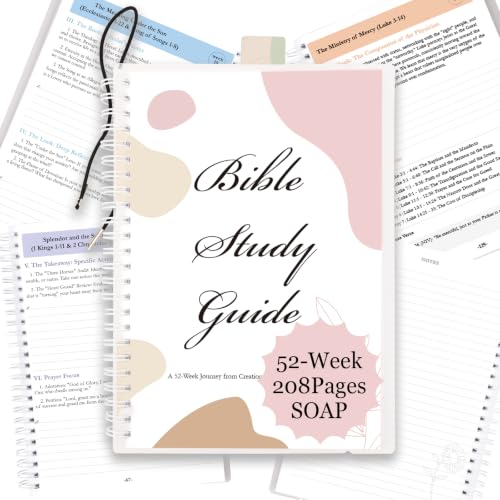 52-Week Bible in a Year Spiral Bible Study Guide Notebook Journal Planner - color: Muted Blush 52‑Week (Canonical Narrative)
