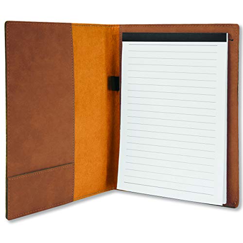 Small 7" X 9" Portfolio Notepad, Christian Cross, Personalized Engraving Included (Dark Brown) - color: Dark Brown, size: Small 7 X 9