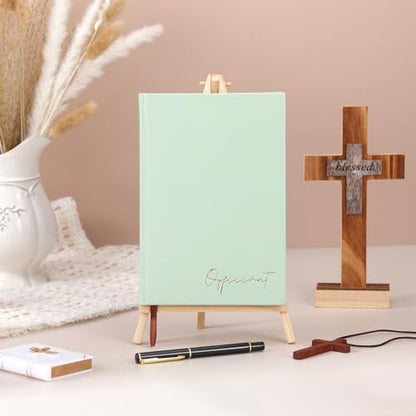 Engrowtic Wedding Officiant Book with Pen 5.25x8.25,Light Green,Classic - color: Light Green, style: Classic