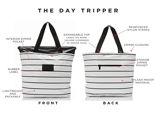 ALOHA Collection Day Tripper Tote | Lightweight, Packable, and Splash-Proof Beach Tote Bag | Easy to Clean - color: Pinstripe, size: One Size - Day Tripper Tote
