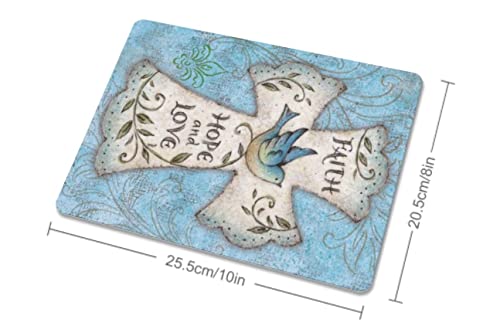 Hope and Love Christian Cross Mouse Pad - Square, Waterproof, Non-Slip Rubber Base, 9.5"x7.9"x0.12" Inch - color: S1015