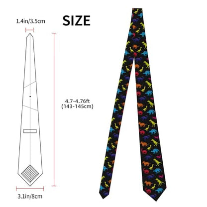 Men's Neckties, Novelty Printed Skinny Tie for Work Casual Party - color: Dinosaurs