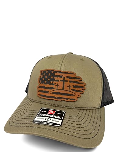 Christian Jesus Cross Hat for Men and Women – God Religious Faith Baseball Cap Trucker Snapback Hat - color: Loden