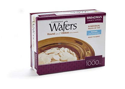 Broadman Plastic Communion Cup 1,000 Count and Wafer, Cross Design, 1,000 Count Value Bundle