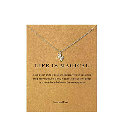 Baydurcan Silvery Necklace for Women Pendant Chain Friendship Necklace Gift - style: unicorn s