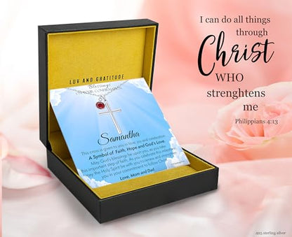 Personalized Confirmation Gifts for Teen Girls - Confirmation Gifts for Girls, Confirmation Decorations, Confirmation Gifts, Confirmation Cross Necklace with Meaningful Message, With Luxury Packaging