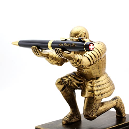 Swiss Engraved Pen – Personalized Luxury Brass Ballpoint Pen with Refill, Custom Laser Engraving Included, Gift-Boxed Executive Pen for Men, Fountain Pen Lovers, or Corporate Gifts